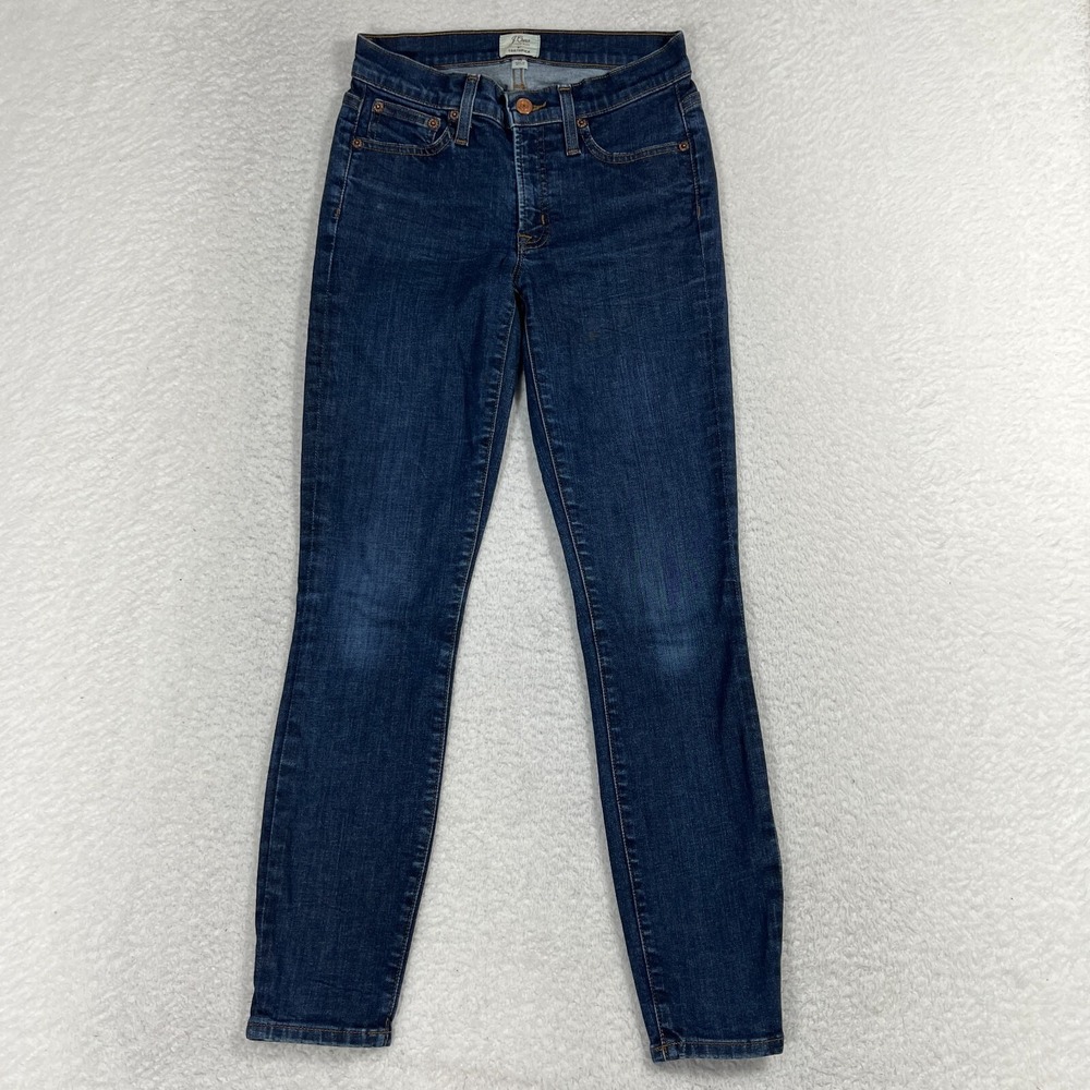 J. Crew Jeans Womens 25 (25x27.5) Blue 8" Toothpick Medium Wash Denim Stretch